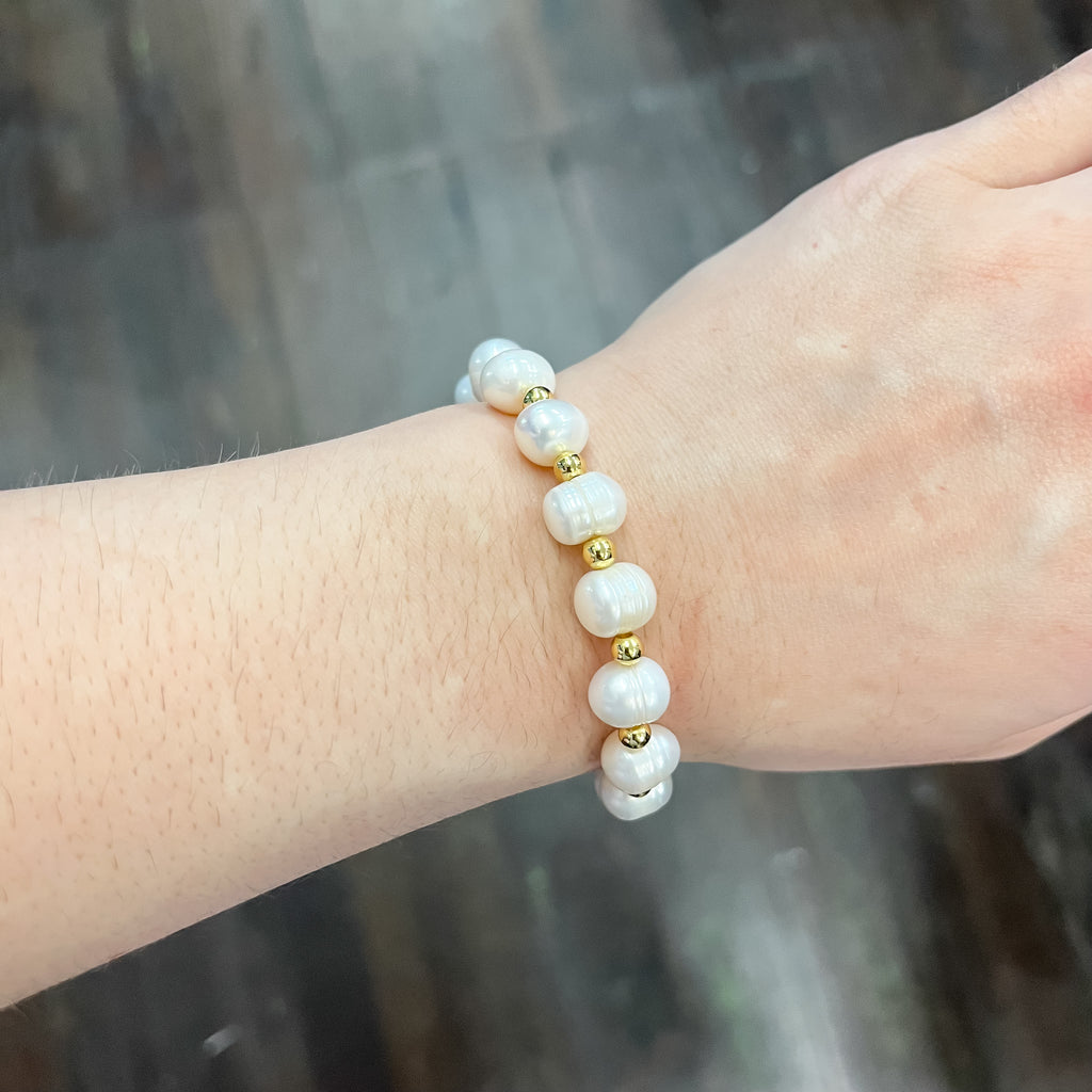 Pearl and Gold Bracelet - Lyla's: Clothing, Decor & More - Plano Boutique