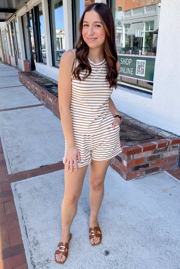 One Last Day Striped Sand Shorts - Lyla's: Clothing, Decor & More - Plano Boutique
