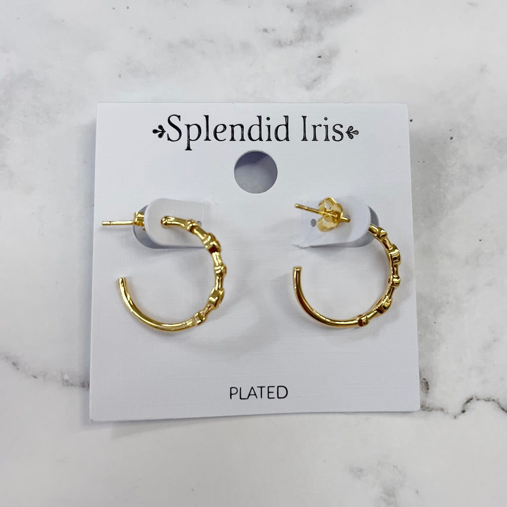 Gold Hoops with Knot Accent Earring - Lyla's: Clothing, Decor & More - Plano Boutique