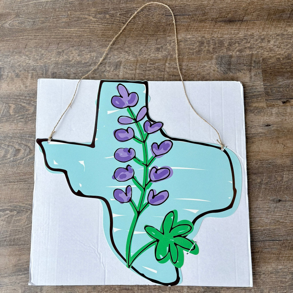 Texas Bluebonnet Door Hanger - Lyla's: Clothing, Decor & More - Plano Boutique