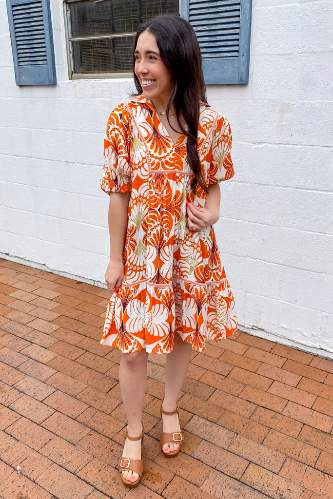 Bring Us Summer Florals Orange Print Dress - Lyla's: Clothing, Decor & More - Plano Boutique