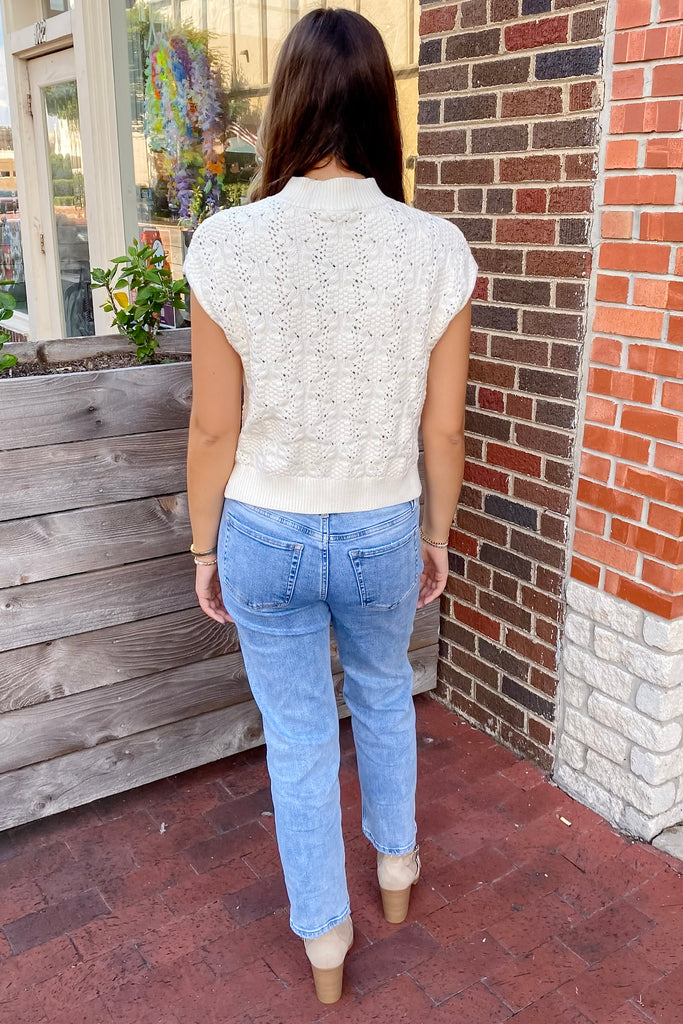 Take A Seat Off Pointelle Off White Top - Lyla's: Clothing, Decor & More - Plano Boutique