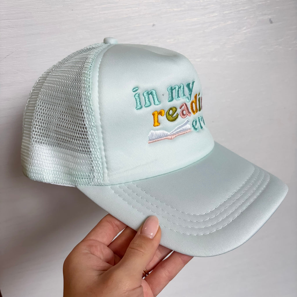 Embroidered Trucker Hat - In My Reading Era - Lyla's: Clothing, Decor & More - Plano Boutique