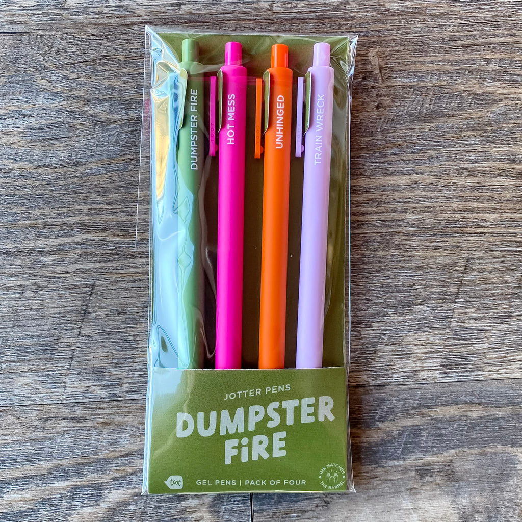Dumpster Fire Set of 4 Jotter Pens - Lyla's: Clothing, Decor & More - Plano Boutique