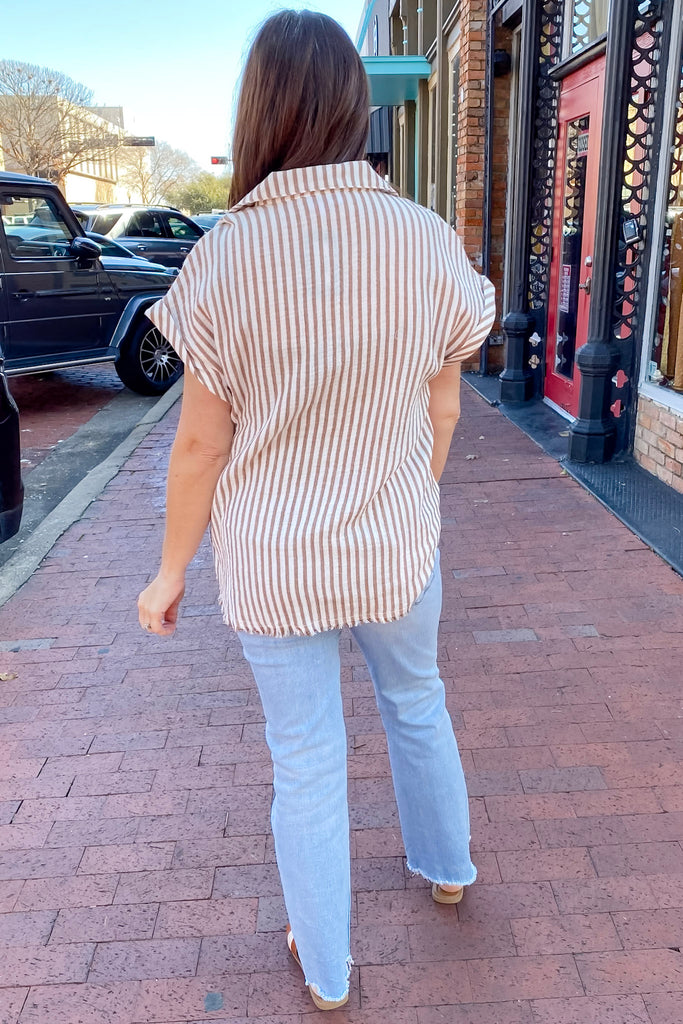 Sandstone Striped Coco Top - Lyla's: Clothing, Decor & More - Plano Boutique