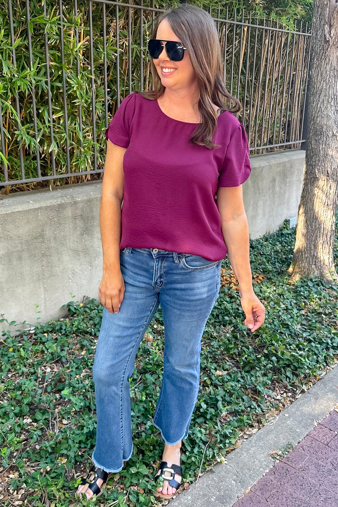 Wonder About You Burgundy Top - Lyla's: Clothing, Decor & More - Plano Boutique