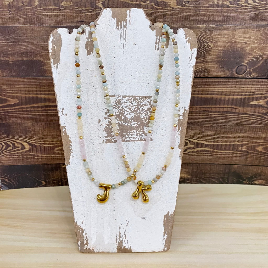 Pastel Bubble Initial Necklace - Lyla's: Clothing, Decor & More - Plano Boutique