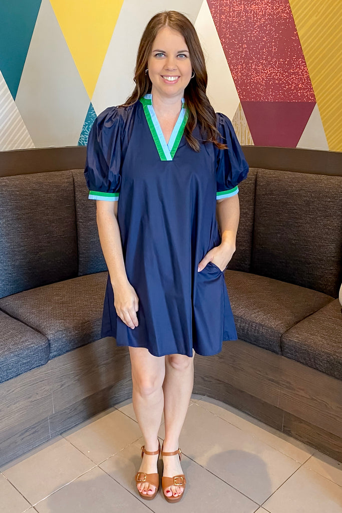 Stay in The Know Navy Dress - Lyla's: Clothing, Decor & More - Plano Boutique