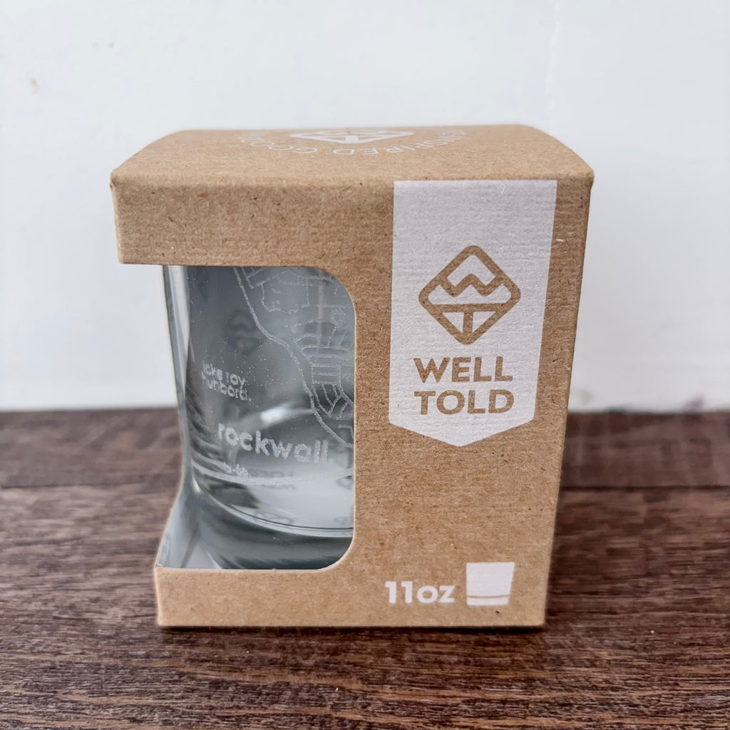 Rockwall TX Map Rocks Whiskey Glass - Lyla's: Clothing, Decor & More - Plano Boutique