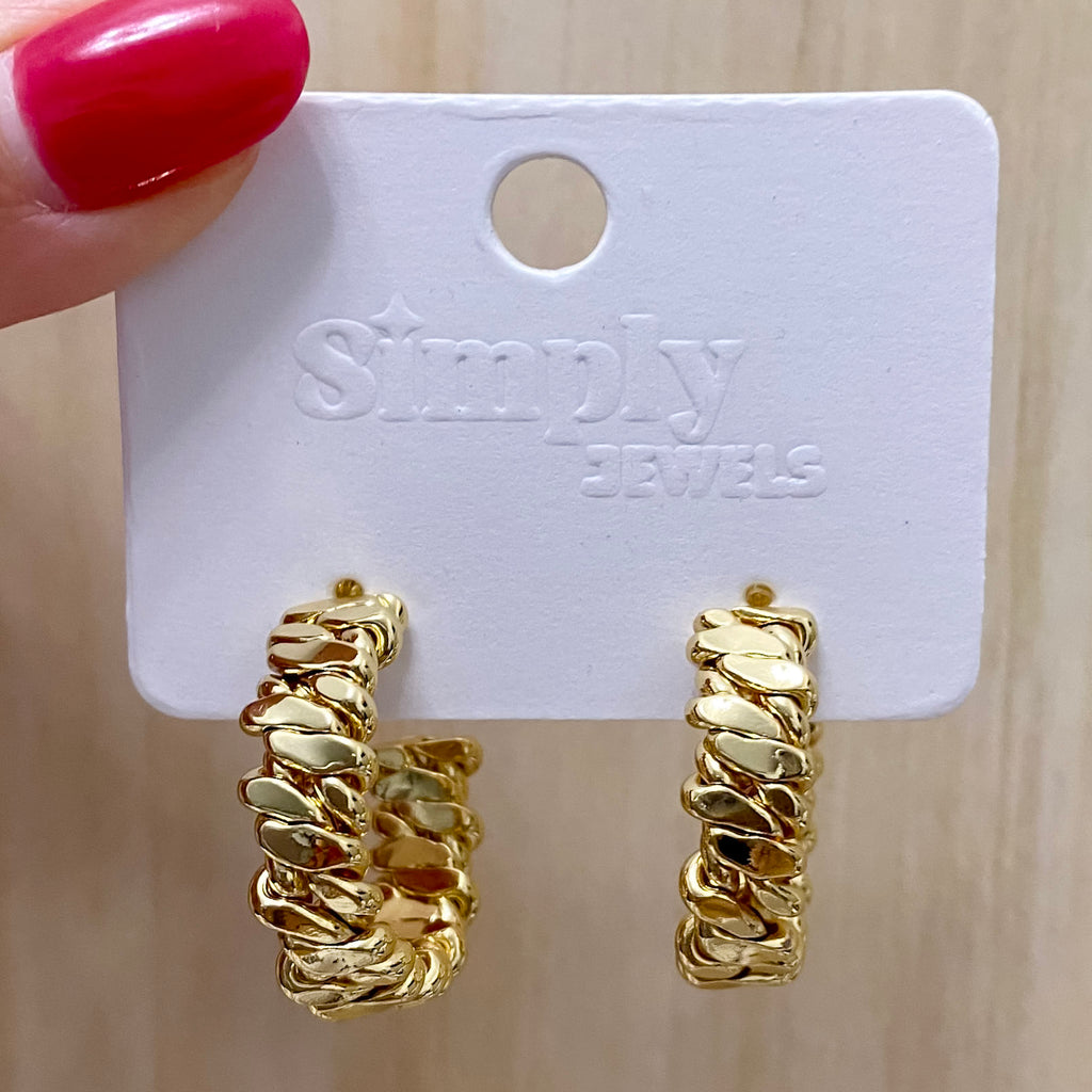 Textured Gold Hoop Studs - Lyla's: Clothing, Decor & More - Plano Boutique