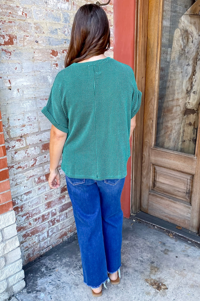 Texas Corduroy Graphic Hunter Green Short Sleeve Top - Lyla's: Clothing, Decor & More - Plano Boutique