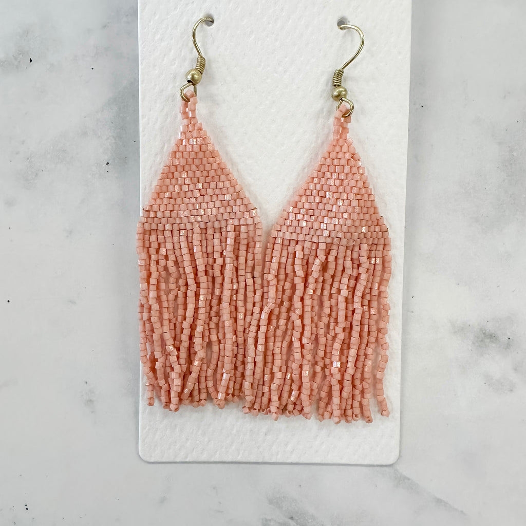 Peach Petite Fringe Earrings by Ink & Alloy - Lyla's: Clothing, Decor & More - Plano Boutique