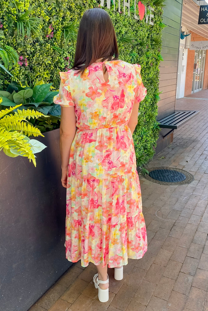 Paint Me A Sunset Pink Print Dress - Lyla's: Clothing, Decor & More - Plano Boutique