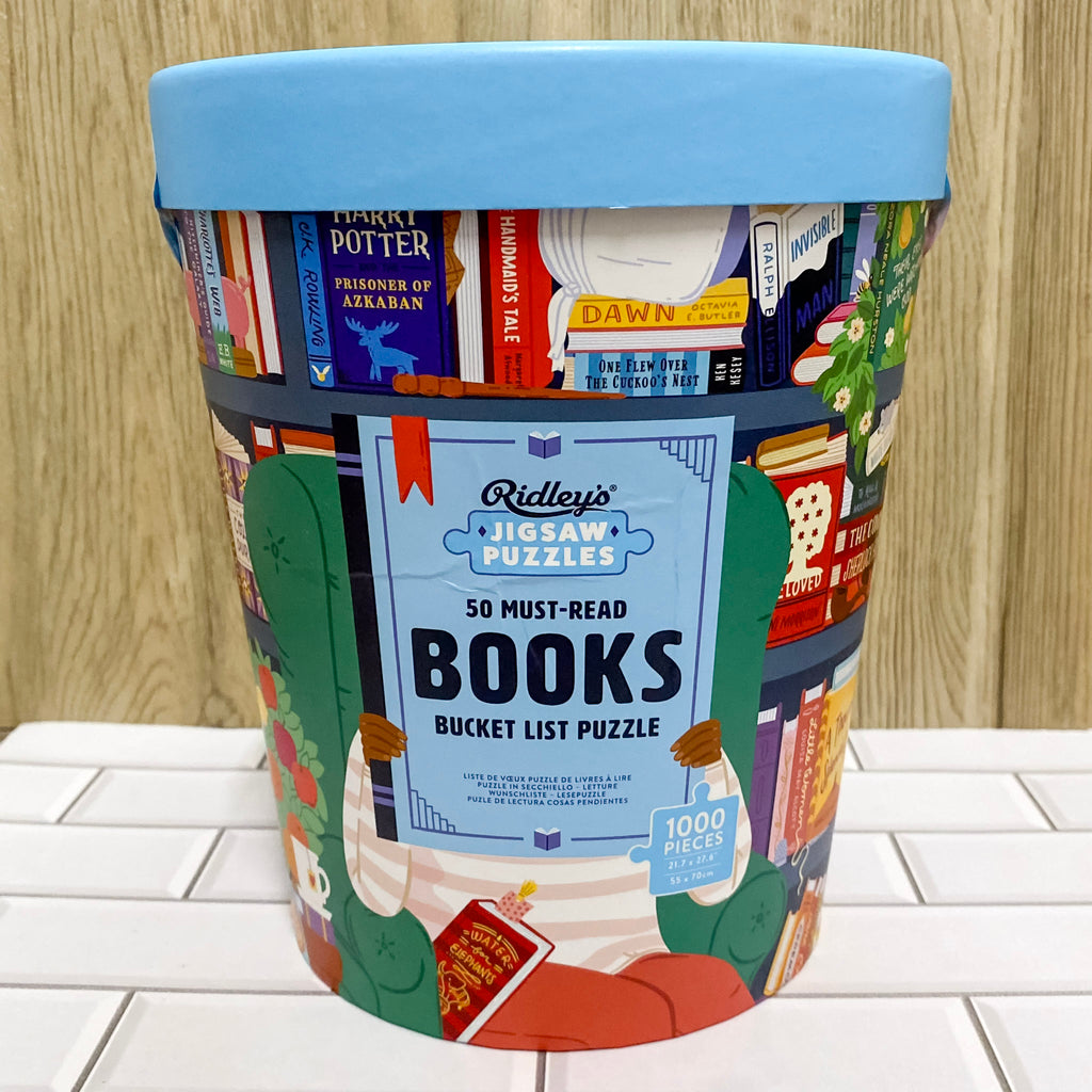 50 Must-Read Books of the World Bucket List 1000-Piece Puzzle - Lyla's: Clothing, Decor & More - Plano Boutique