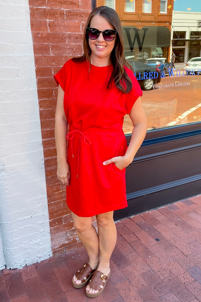 Perfect Harmony Pleated Red Dress - Lyla's: Clothing, Decor & More - Plano Boutique