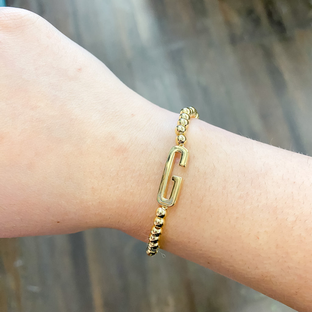 Initial Sideways Initial Bracelet - Lyla's: Clothing, Decor & More - Plano Boutique