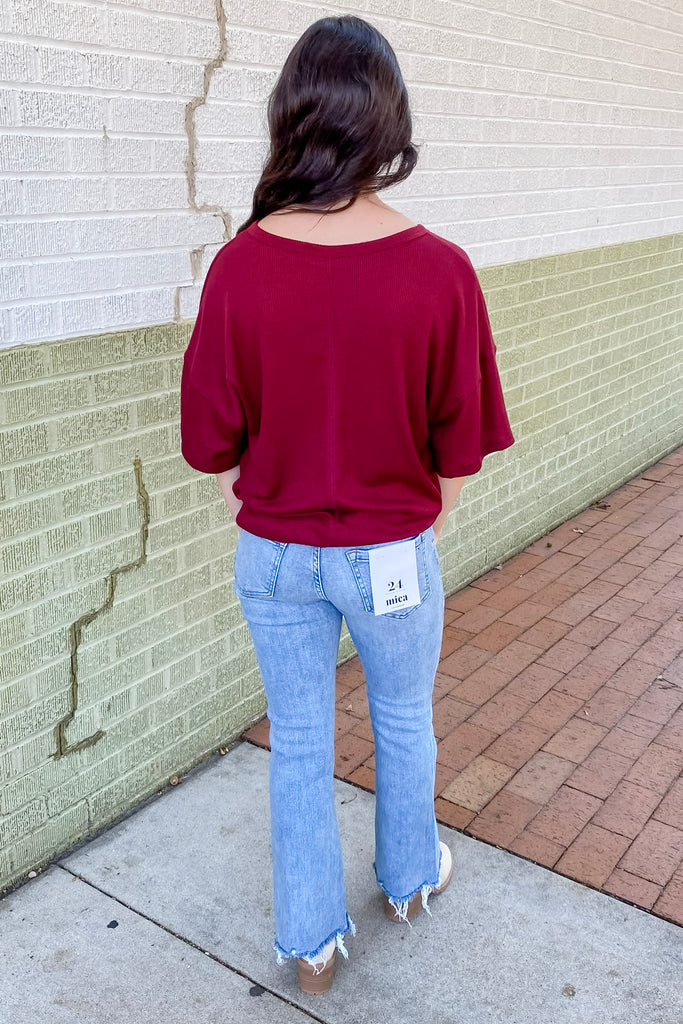 Set The Tone Wine Top - Lyla's: Clothing, Decor & More - Plano Boutique