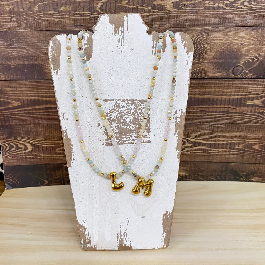 Pastel Bubble Initial Necklace - Lyla's: Clothing, Decor & More - Plano Boutique
