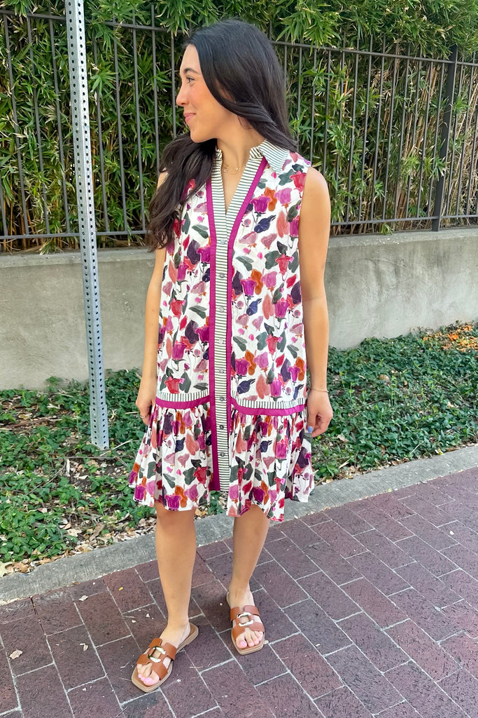What's Next Floral Print Plum Dress - Lyla's: Clothing, Decor & More - Plano Boutique