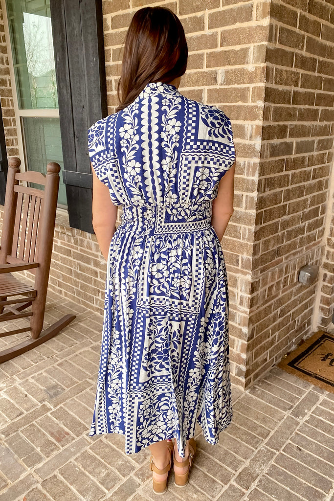 Garden Escape Floral Print Navy Maxi Dress - Lyla's: Clothing, Decor & More - Plano Boutique