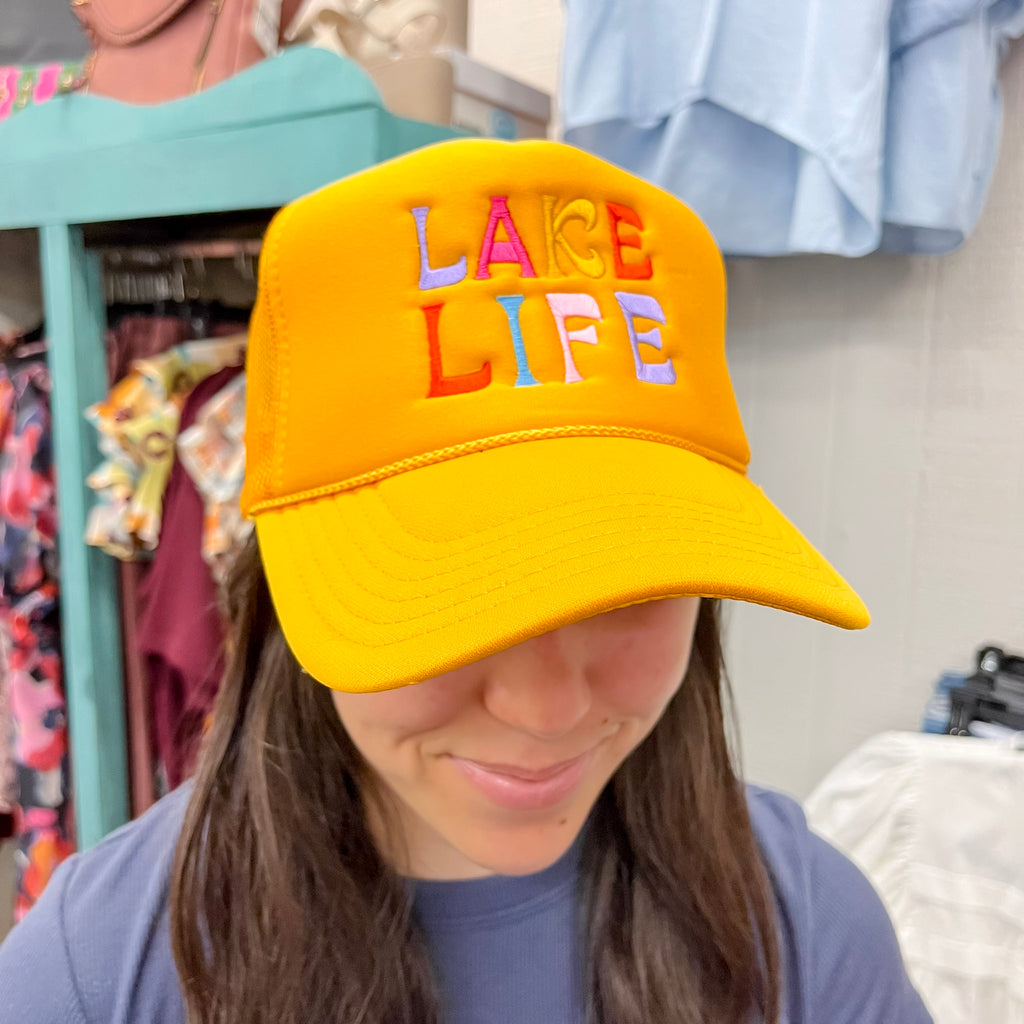 Lake Life Foam Orange Trucker Hat - Lyla's: Clothing, Decor & More - Plano Boutique