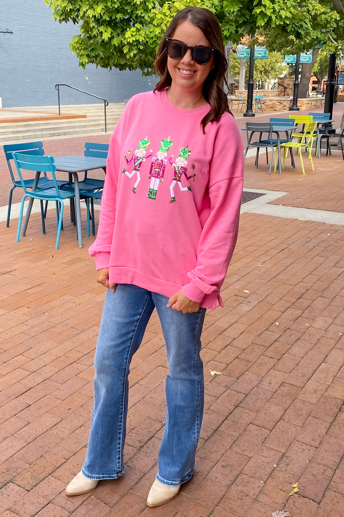 Nutcracker Cutie Pink Sweatshirt - Lyla's: Clothing, Decor & More - Plano Boutique