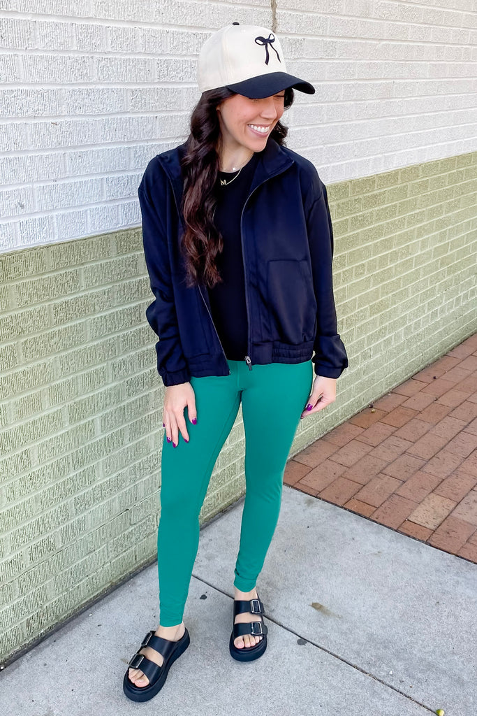 Athleisure Mock Neck Zip Up Active Black Jacket - Lyla's: Clothing, Decor & More - Plano Boutique