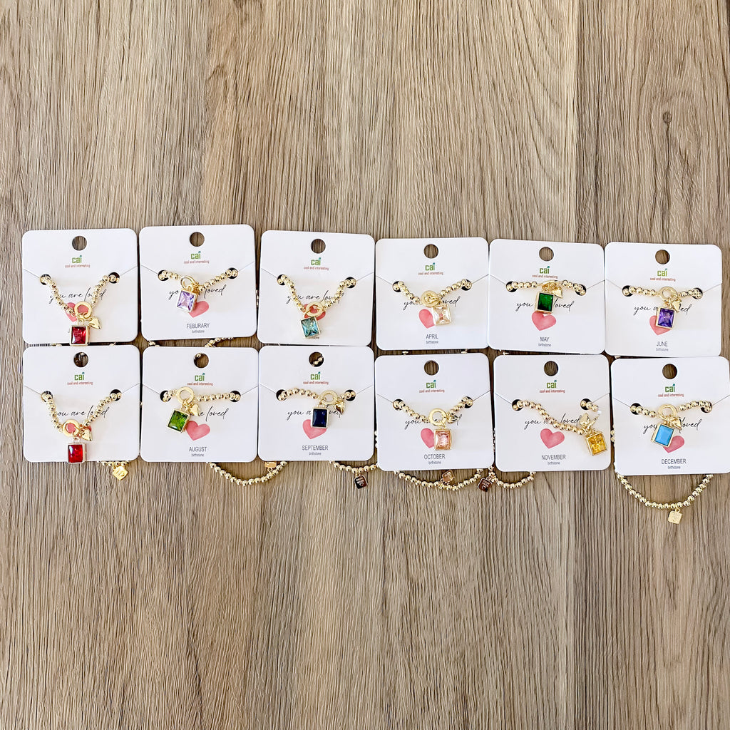 You Are Loved Birthstone Bracelet - Lyla's: Clothing, Decor & More - Plano Boutique