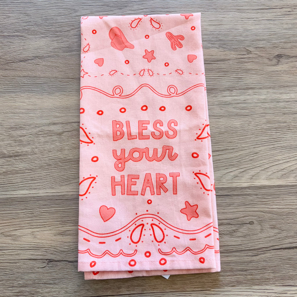 Bless Your Heart Western Tea Towel - Lyla's: Clothing, Decor & More - Plano Boutique