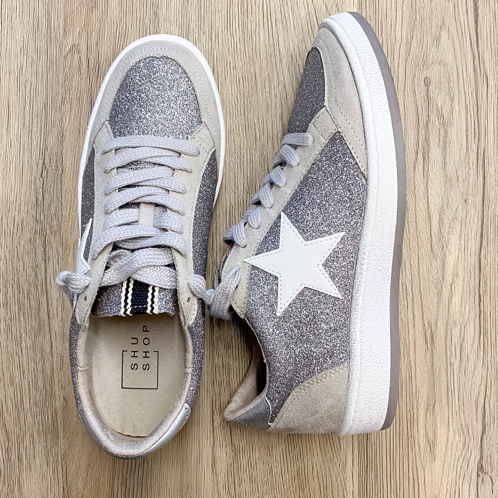 Paz Pewter Glitter Shu Shop Sneaker - Lyla's: Clothing, Decor & More - Plano Boutique