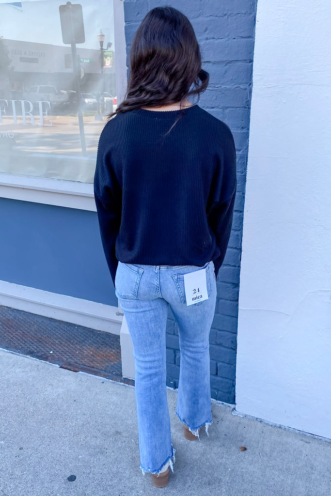 Came Here For You Black Ribbed Top - Lyla's: Clothing, Decor & More - Plano Boutique