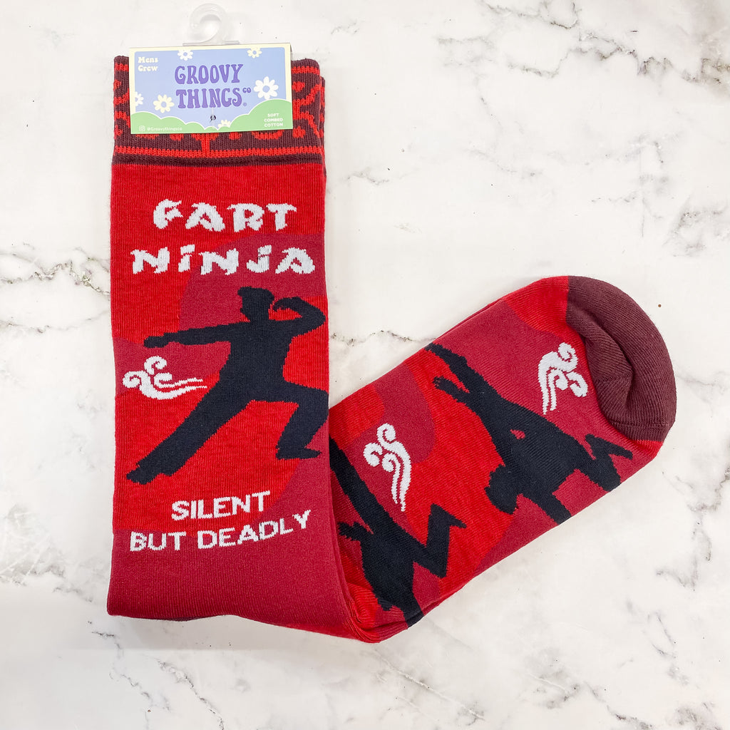 Fart Ninja Silently but Deadly Mens Socks - Lyla's: Clothing, Decor & More - Plano Boutique