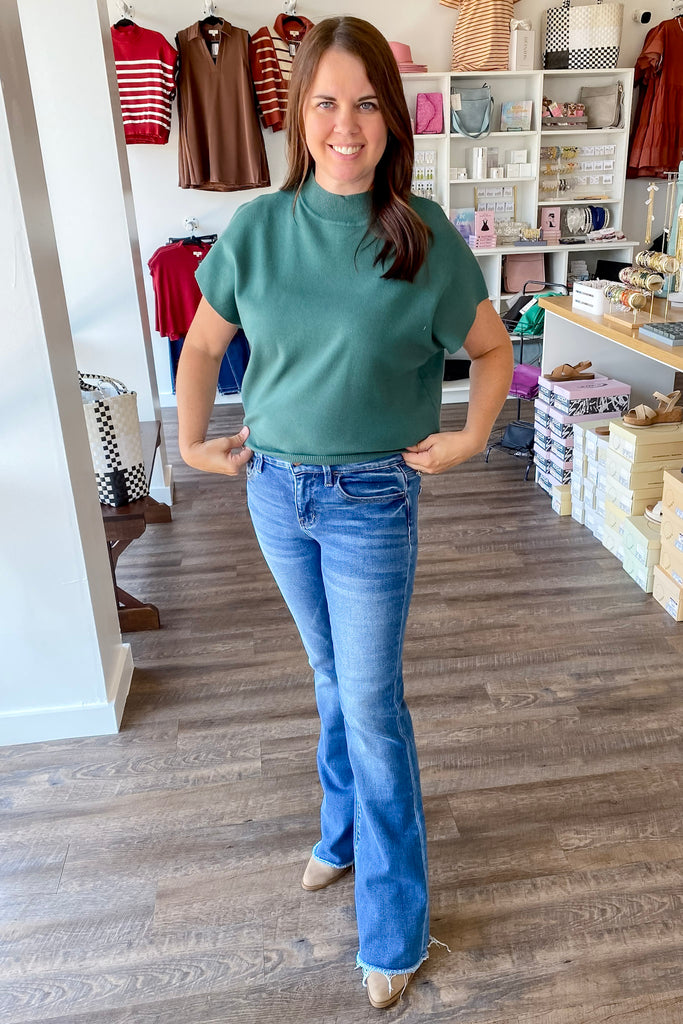 Alison Sunfaded Mid Rise Kick Flare Denim by Vervet - Lyla's: Clothing, Decor & More - Plano Boutique
