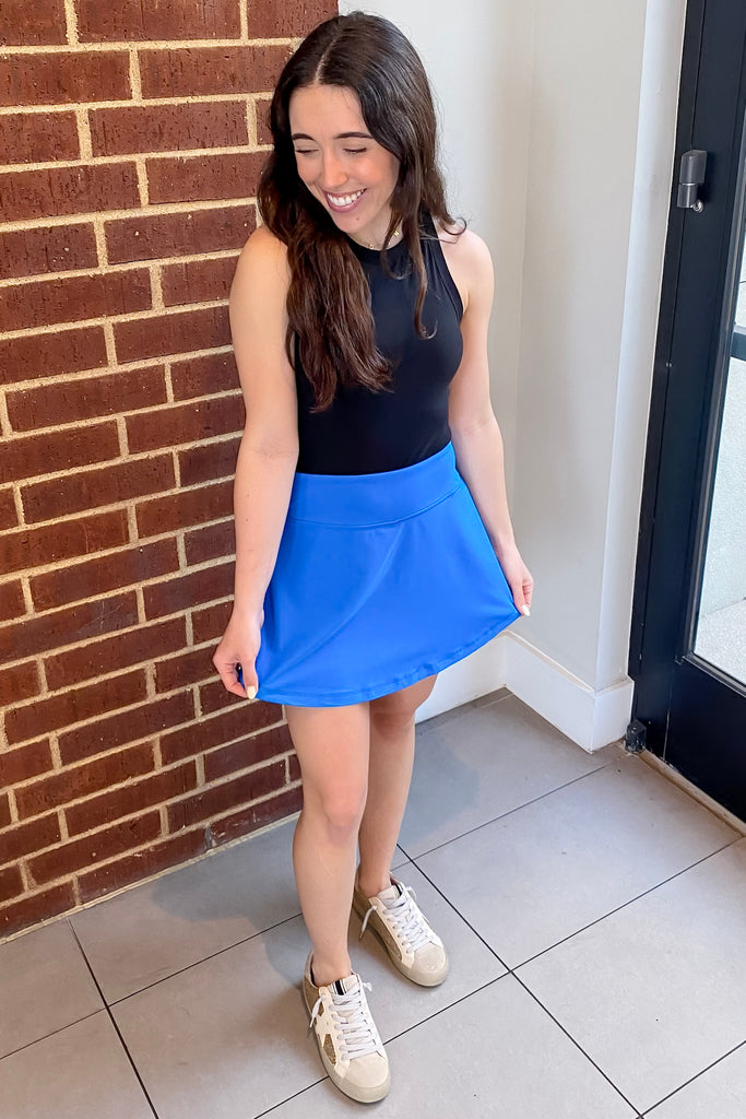 Athleisure Sonic Blue Basic Skort - Lyla's: Clothing, Decor & More - Plano Boutique