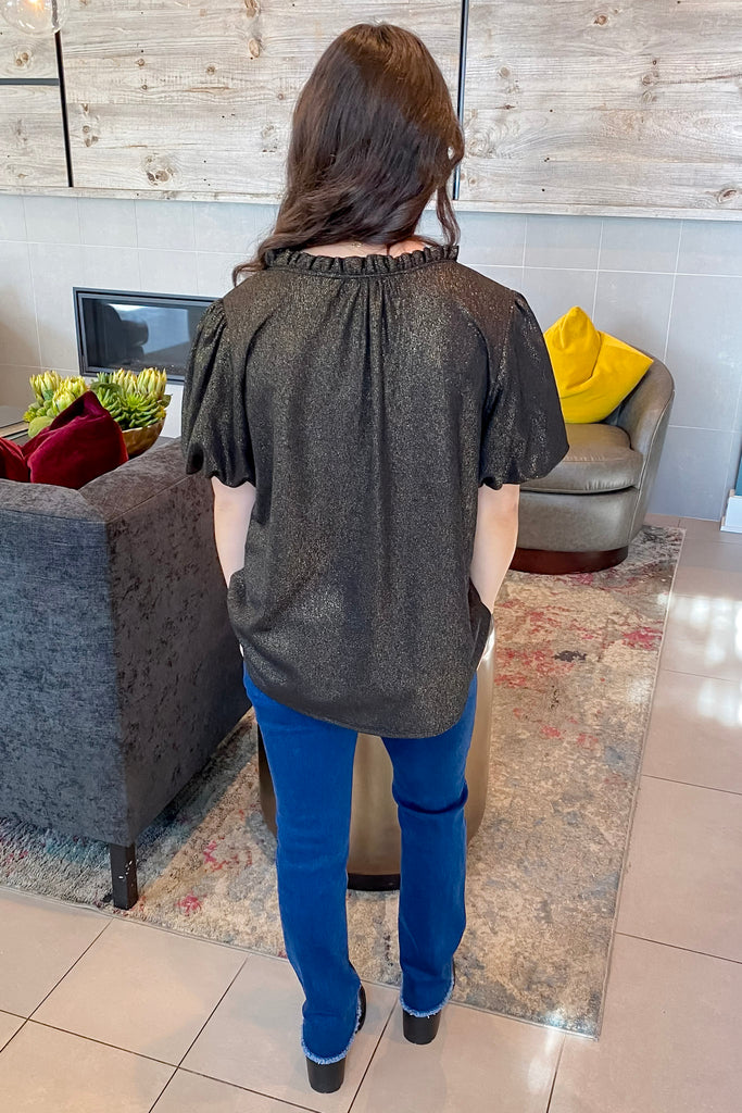 Shimmer and Shine the Night Away Black Top - Lyla's: Clothing, Decor & More - Plano Boutique