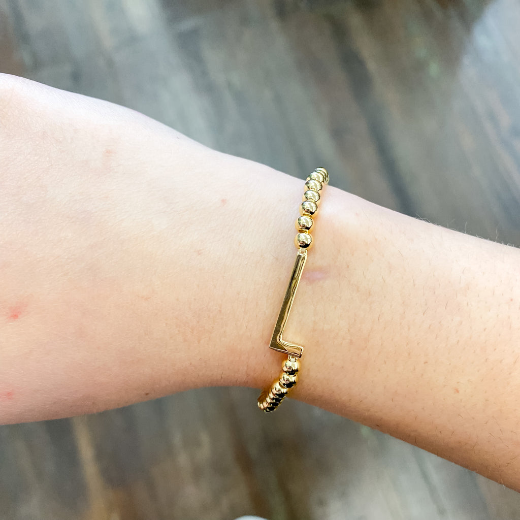 Initial Sideways Initial Bracelet - Lyla's: Clothing, Decor & More - Plano Boutique