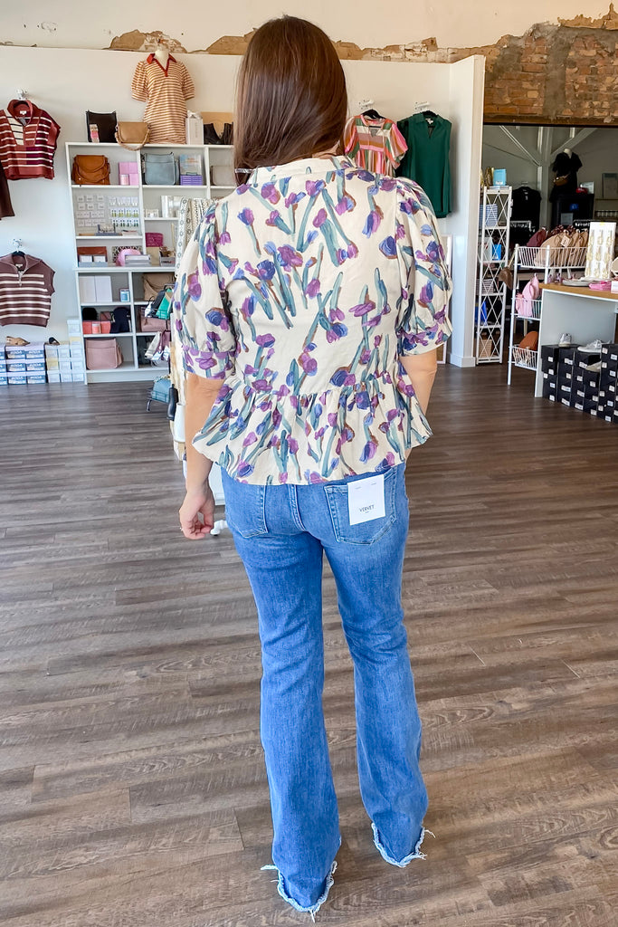 Picking Your Dreams Floral Print Beige Top - Lyla's: Clothing, Decor & More - Plano Boutique