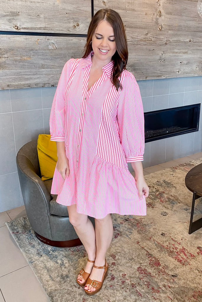 Grow Together Striped Red Dress - Lyla's: Clothing, Decor & More - Plano Boutique