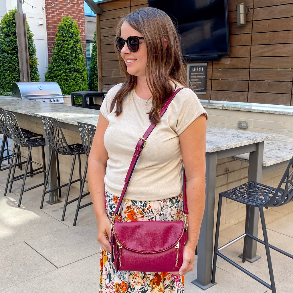 Jen & Co Aubree Flapover Crossbody Bag - Jam - Lyla's: Clothing, Decor & More - Plano Boutique