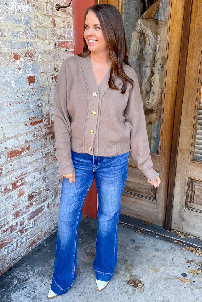 How Are You Mocha Button Cardigan - Lyla's: Clothing, Decor & More - Plano Boutique