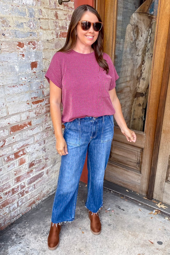 Superb High Rise Crop Utility Straight Denim Jeans by Lovervet - Lyla's: Clothing, Decor & More - Plano Boutique