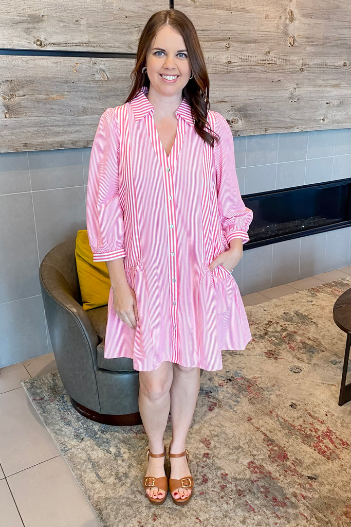 Grow Together Striped Red Dress - Lyla's: Clothing, Decor & More - Plano Boutique