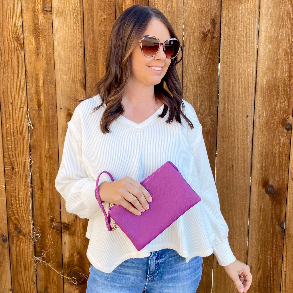 Jen & Co Riley Crossbody Handbag in Purple - Lyla's: Clothing, Decor & More - Plano Boutique