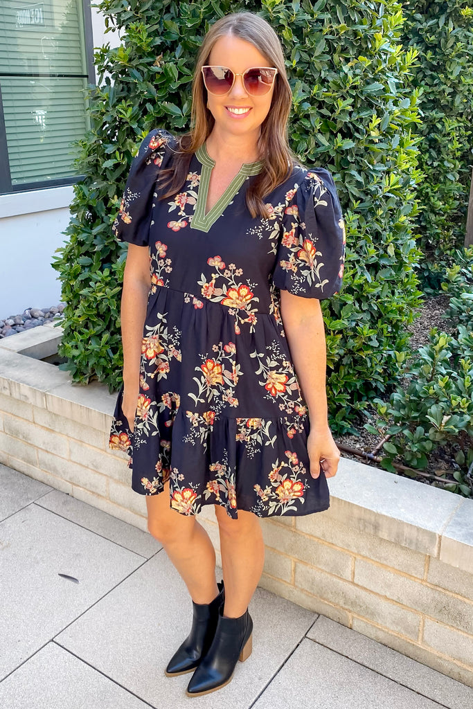 Dancing in the Moonlight Black Floral Print Dress - Lyla's: Clothing, Decor & More - Plano Boutique