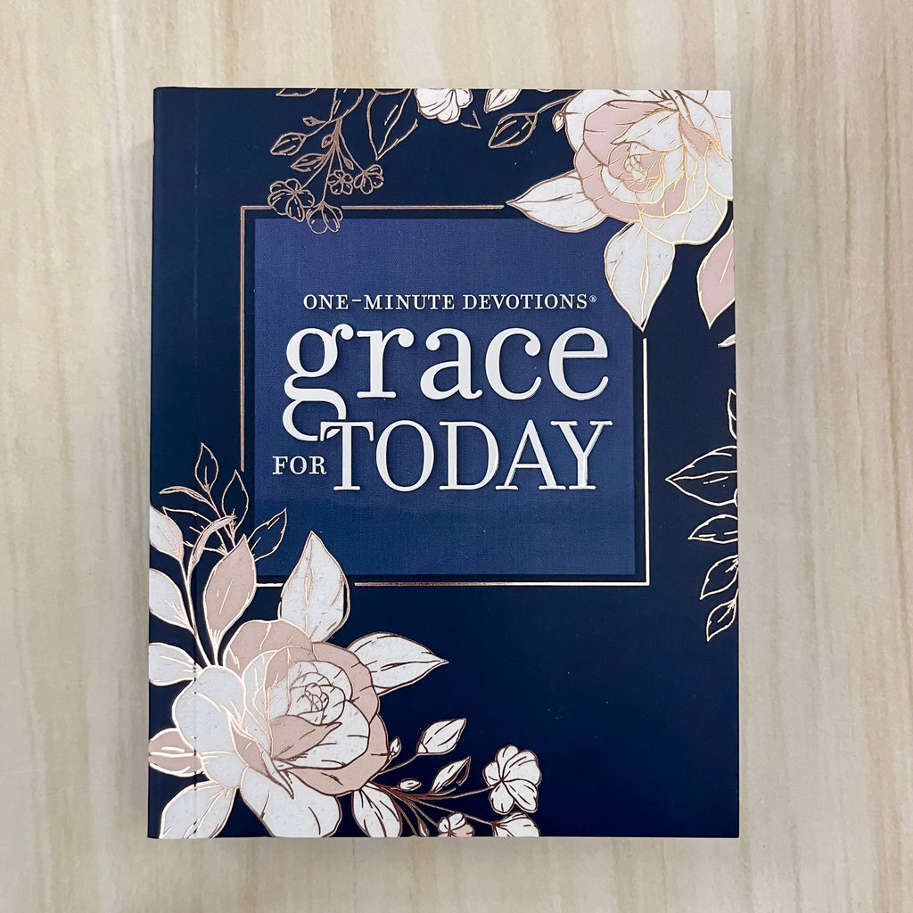 Grace for Today Navy Blue Softcover One-Minute Devotion - Lyla's: Clothing, Decor & More - Plano Boutique