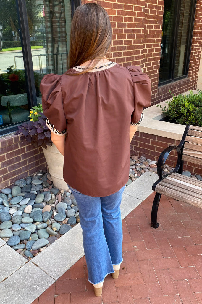 Walk On the Wild Side Brown Top - Lyla's: Clothing, Decor & More - Plano Boutique