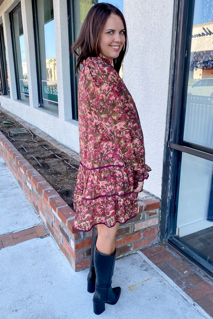 Pop on In Floral Print Raspberry Dress - Lyla's: Clothing, Decor & More - Plano Boutique
