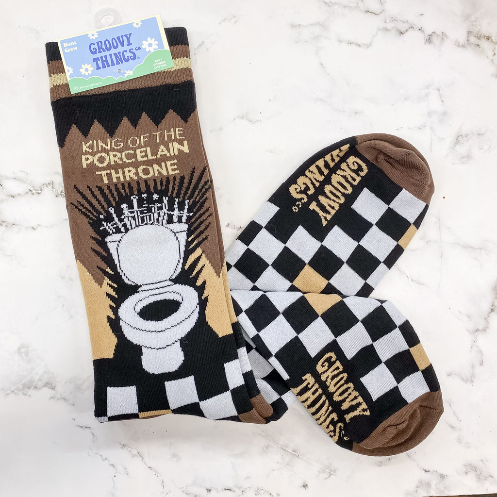 King Of The Porcelain Throne Mens Socks - Lyla's: Clothing, Decor & More - Plano Boutique