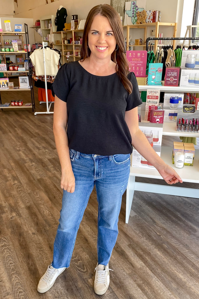 Wonder About You Black Top - Lyla's: Clothing, Decor & More - Plano Boutique