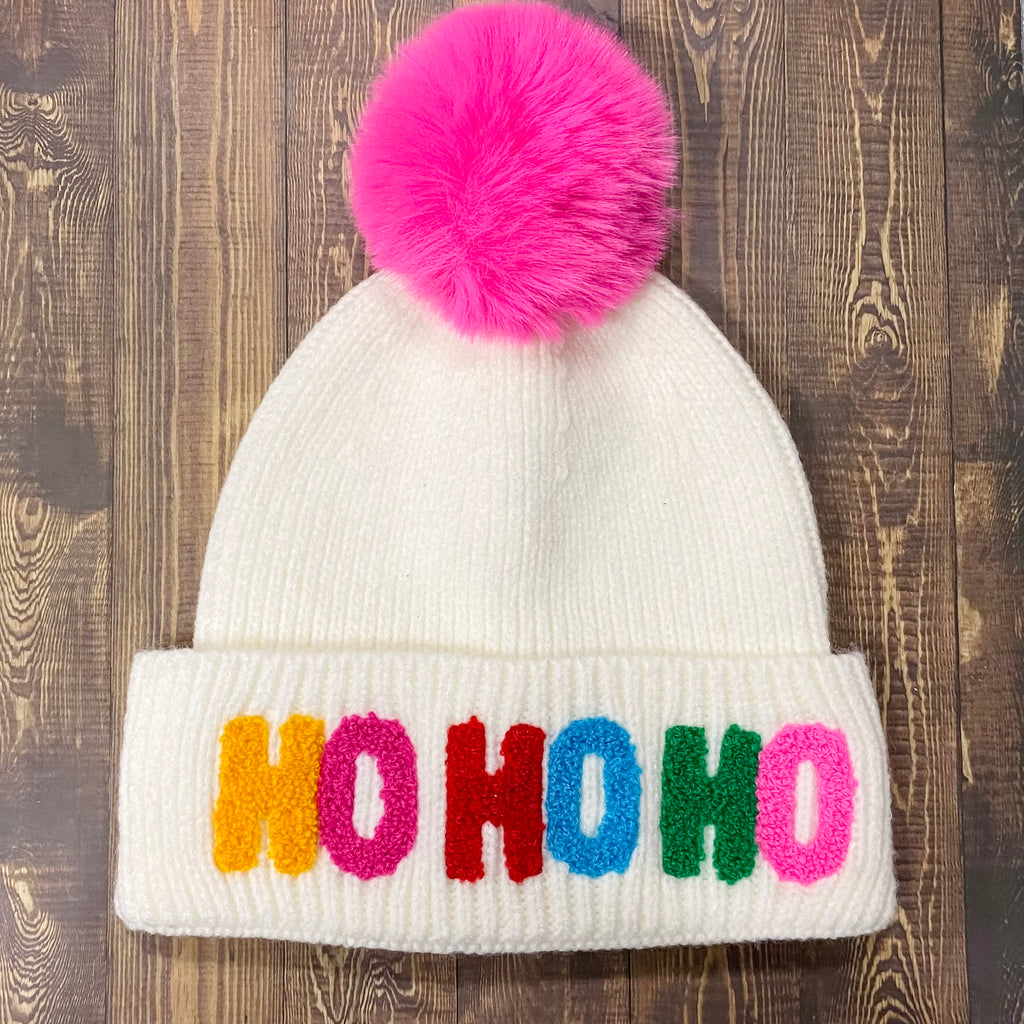 "Ho Ho Ho" Colorful Beanie - Lyla's: Clothing, Decor & More - Plano Boutique